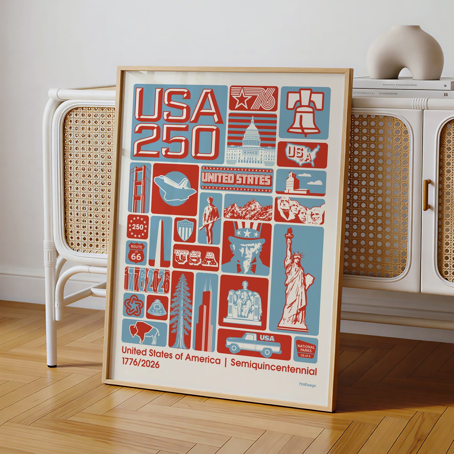 America 250 Poster, Semiquincentennial 1776-2026 Print
