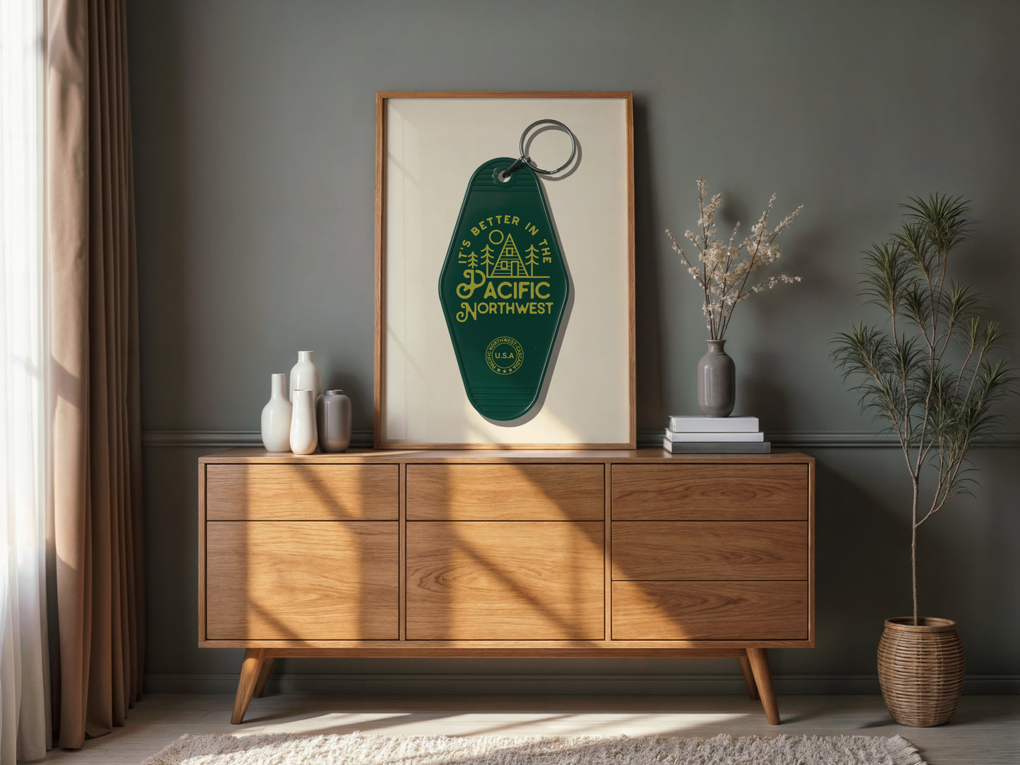 Pacific Northwest Retro Motel Key Tag Poster