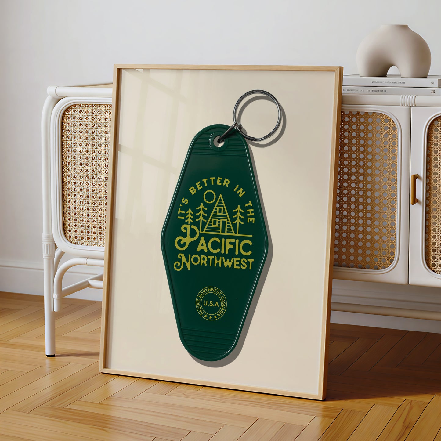 Pacific Northwest Retro Motel Key Tag Poster